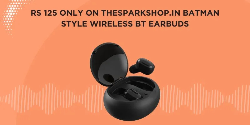 Rs 125 Only on Thesparkshop.in Batman Style Wireless Bt Earbuds